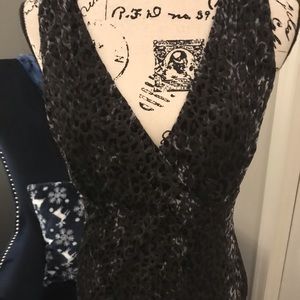 WHBM leopard velvet top